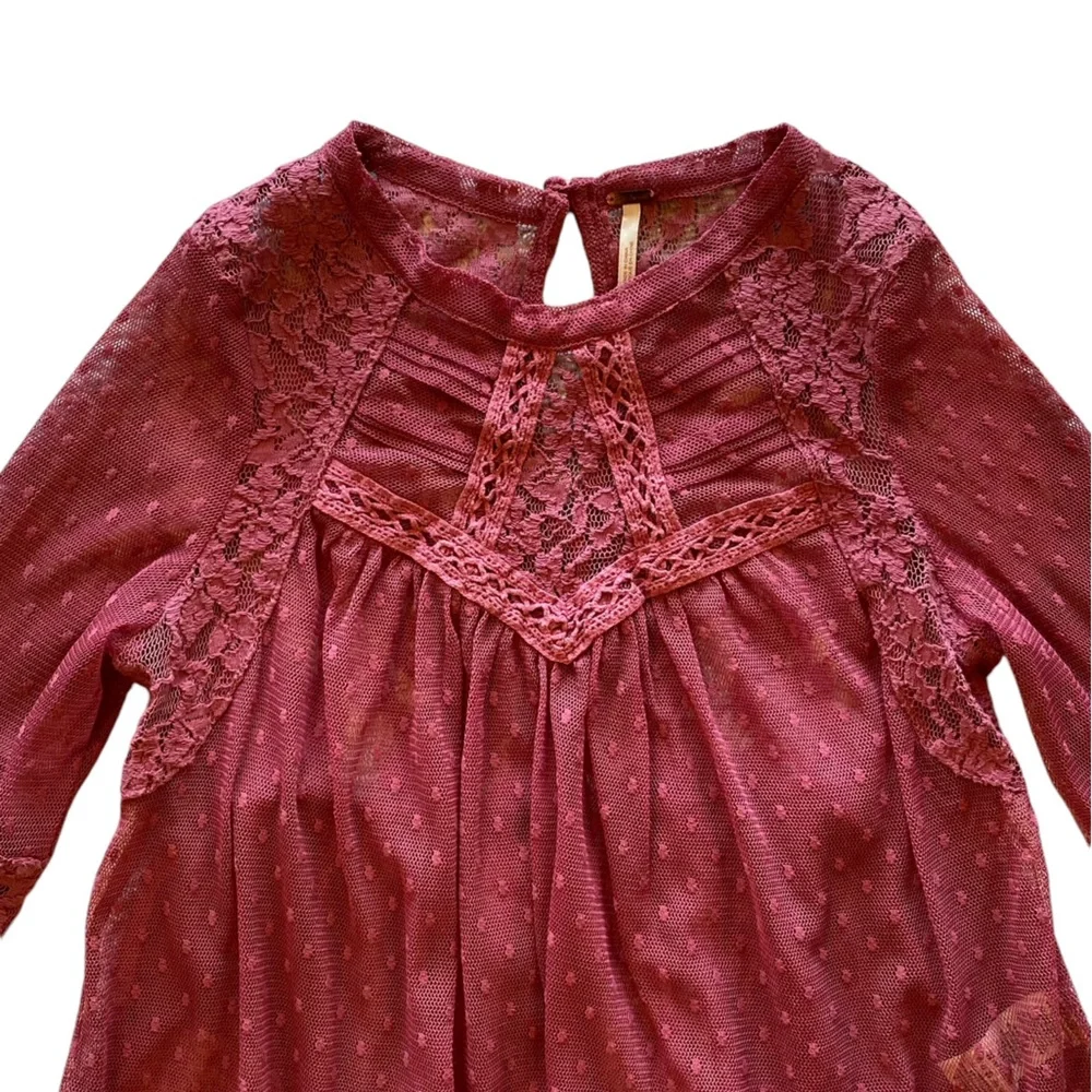 Urban Outfitters Free People Girls Burgundy Shirt Top Size XS Good Condition!